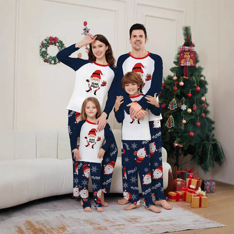 Santa Claus Snowflakes Family Matching Christmas Pajamas