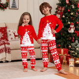 Red Christmas Tree Reindeer Family Matching Christmas Pajamas