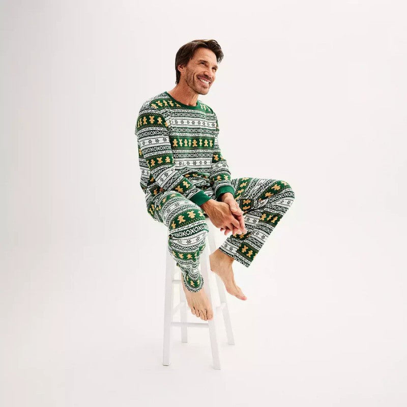Christmas Gingerbread Man Print Family Matching Christmas Pajamas