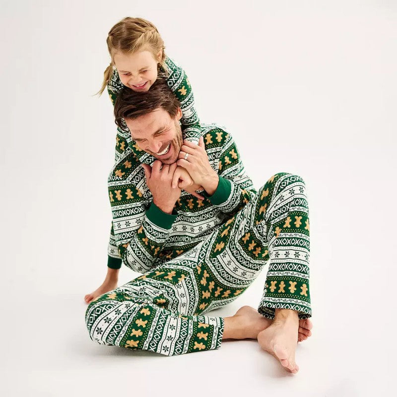 Christmas Gingerbread Man Print Family Matching Christmas Pajamas