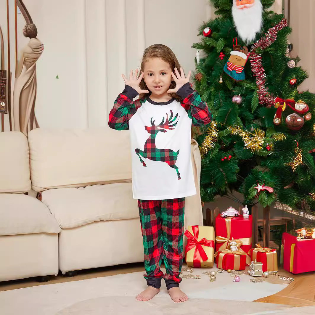 Reindeer Plaid Family Matching Christmas Pajamas