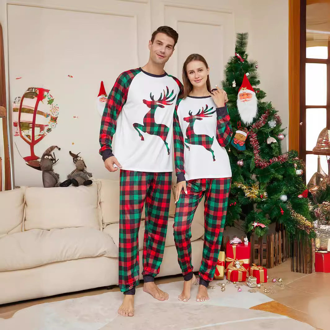 Reindeer Plaid Family Matching Christmas Pajamas