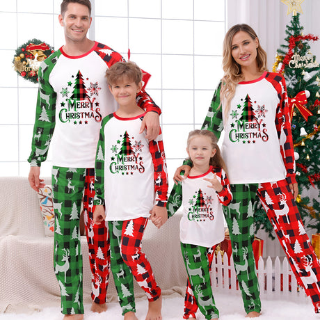 Red And Green Christmas Tree Family Matching Christmas Pajamas
