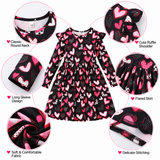Girls' Pink Hearts Print Dress
