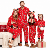 Hooded Christmas Print Family Matching Christmas Jumpsuit