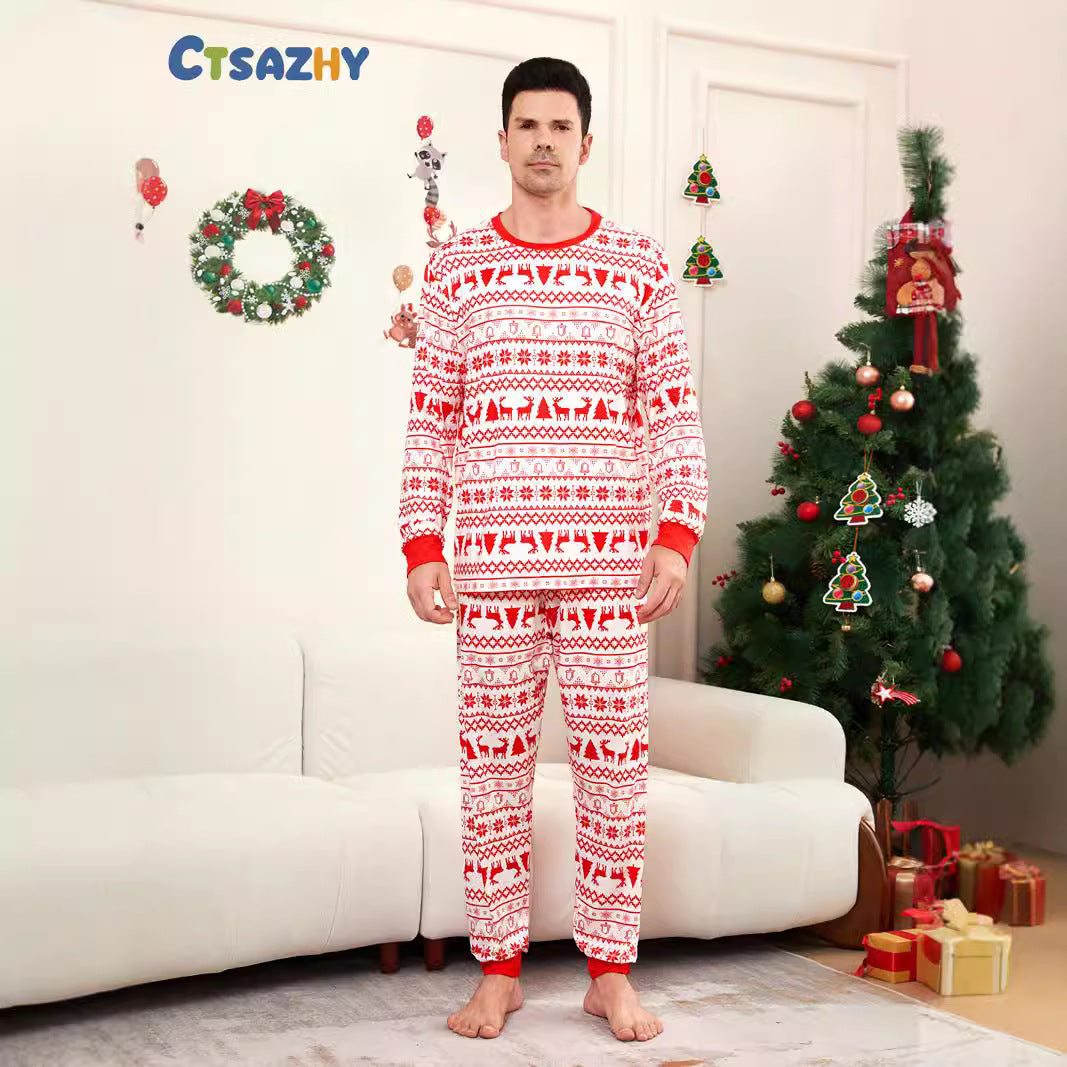 Christmas Reindeer Fair Isle Family Matching Christmas Pajamas
