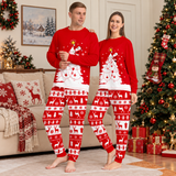 Red Christmas Tree Reindeer Family Matching Christmas Pajamas