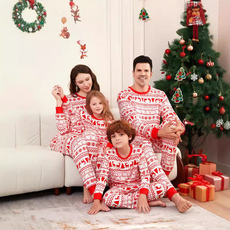 Christmas Reindeer Fair Isle Family Matching Christmas Pajamas