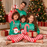 Santa Claus Red Stripes  Family Matching Christmas Pajamas