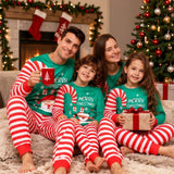 Santa Claus Red Stripes  Family Matching Christmas Pajamas
