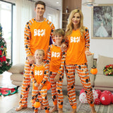 Orange Pumkins Pajamas Family Matching Halloween Pajamas