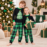 Green Christmas Tree Plaid Family Matching Christmas Pajamas