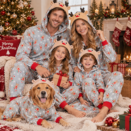 Christmas Reindeer Print Family Matching Christmas Jumpsuit