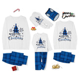 Blue Christmas Tree Plaid Family Matching Christmas Pajamas