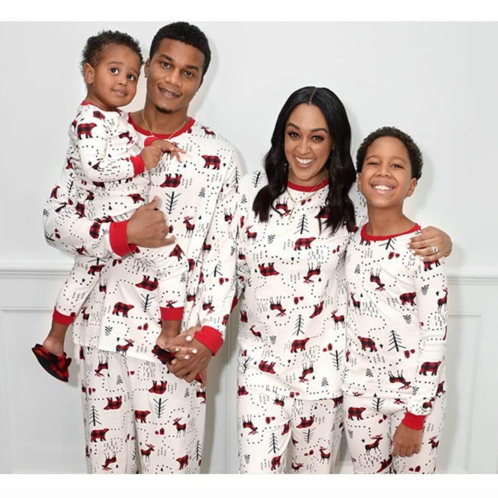 Christmas Tree Print Bear Family Matching Christmas Pajamas