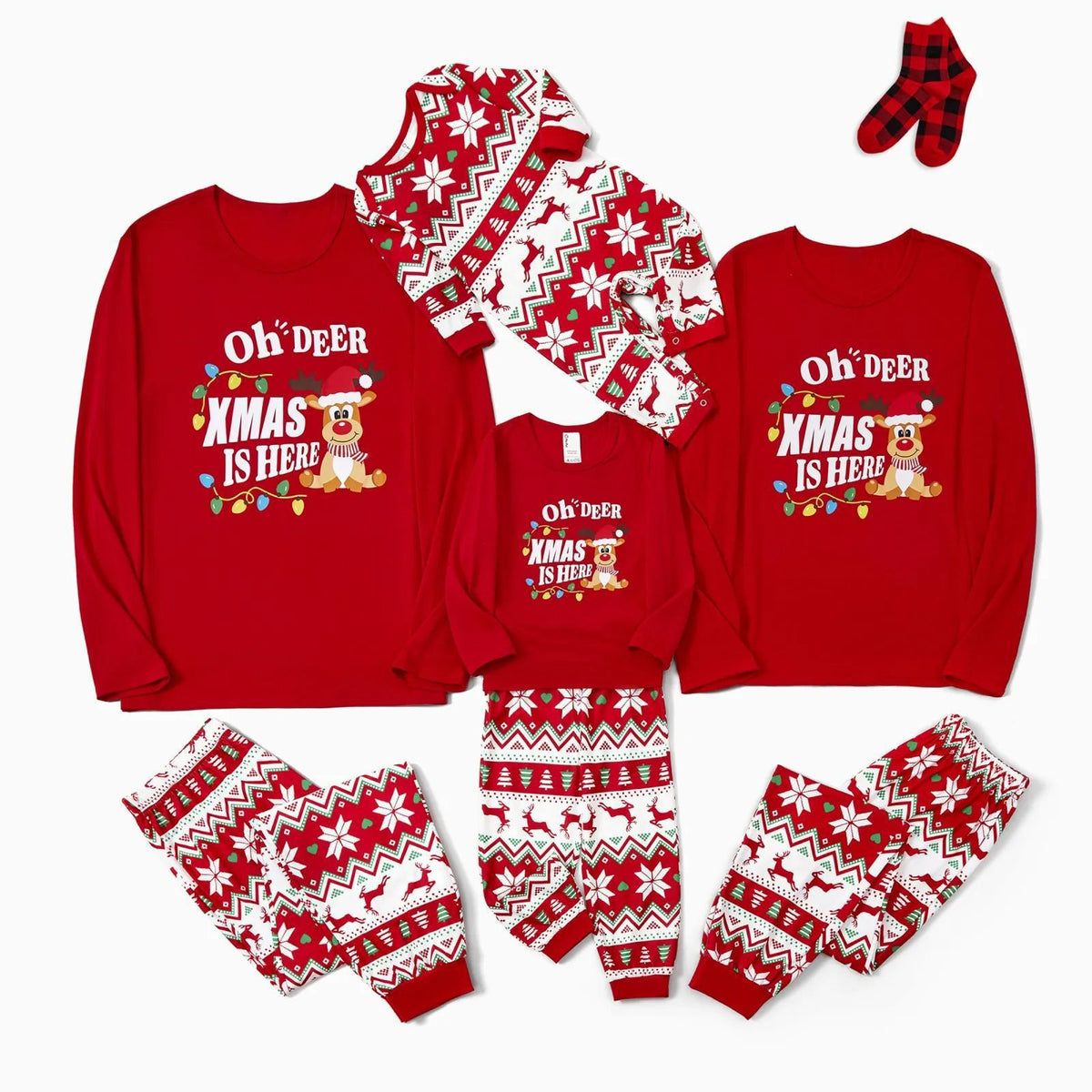 Christmas Letter Print Family Matching Christmas Pajamas