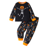 Skull & Pumpkin Print Long Sleeve Top & Pants Set